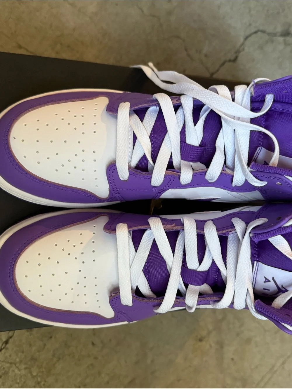 Nike Air Jordan 1 Mid White & Purple Sneakers